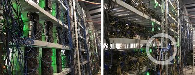 A large-scale mining farm filled with numerous mining rigs operating under optimized cooling systems