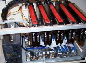 A powerful Bitcoin mining rig with multiple GPUs, ready to process complex algorithms.